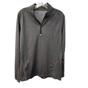 Prana Men’s Breathe Lightweight Quarter Zip Pullover Gray Polyester Size Medium
